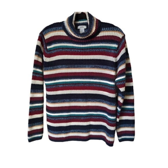 Northern Reflections Sweaters - Northern Reflections Striped Knit Turtleneck M
